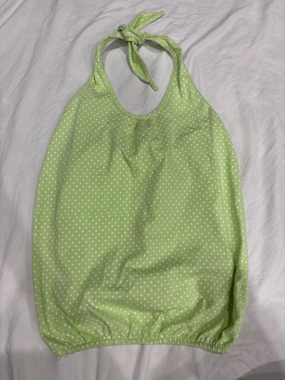 Green Polka Dot Halter Top